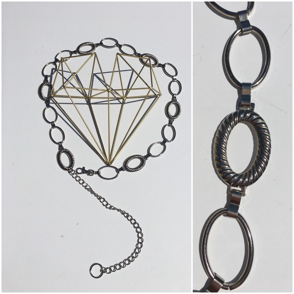 Large Link Silver Chain Belt - Picture 4 of 4